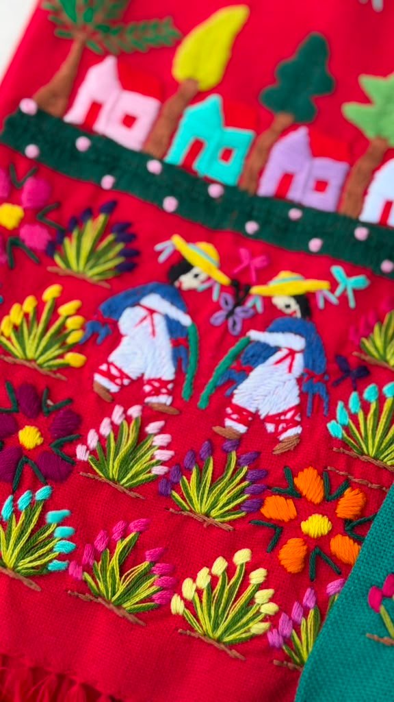 Toallas decorativas bordadas Rojo